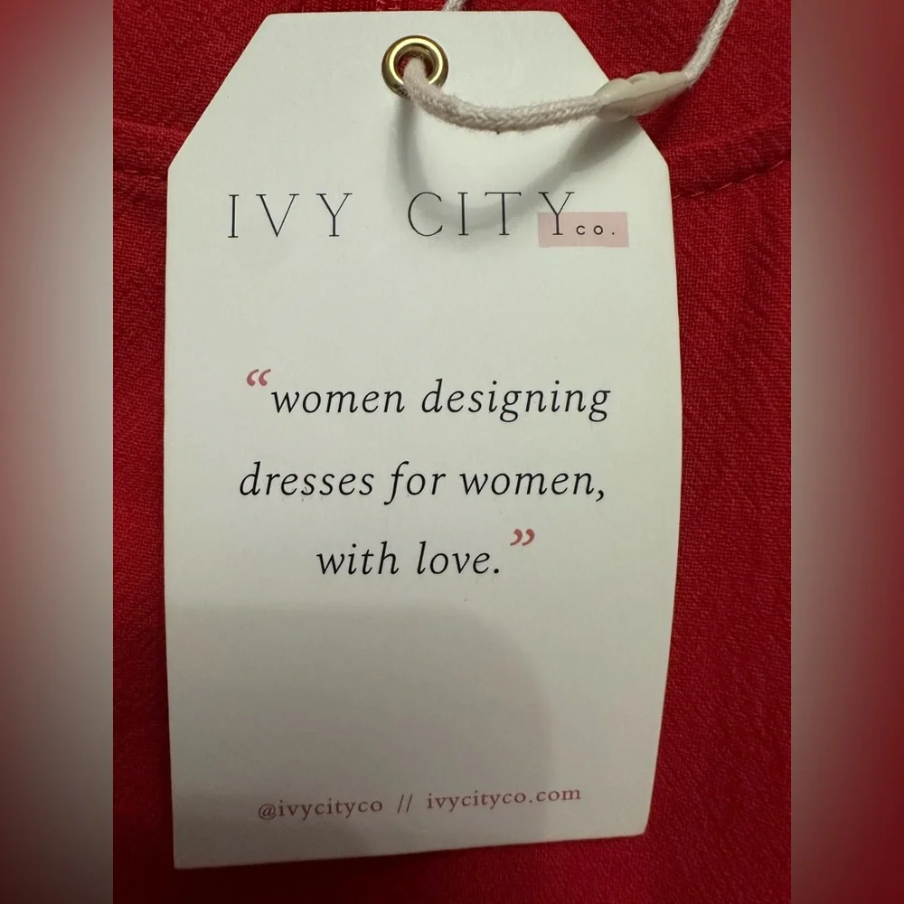 Ivy City Co. Girl's Flutter Short Sleeve Midi Length Dress in Red Size 9/10 Tall